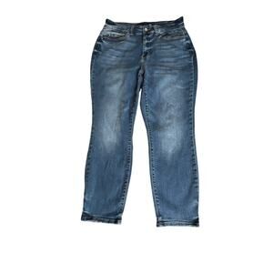 Judy blue size 14W blue jeans boyfriend fit high rise taper leg stretchy casual